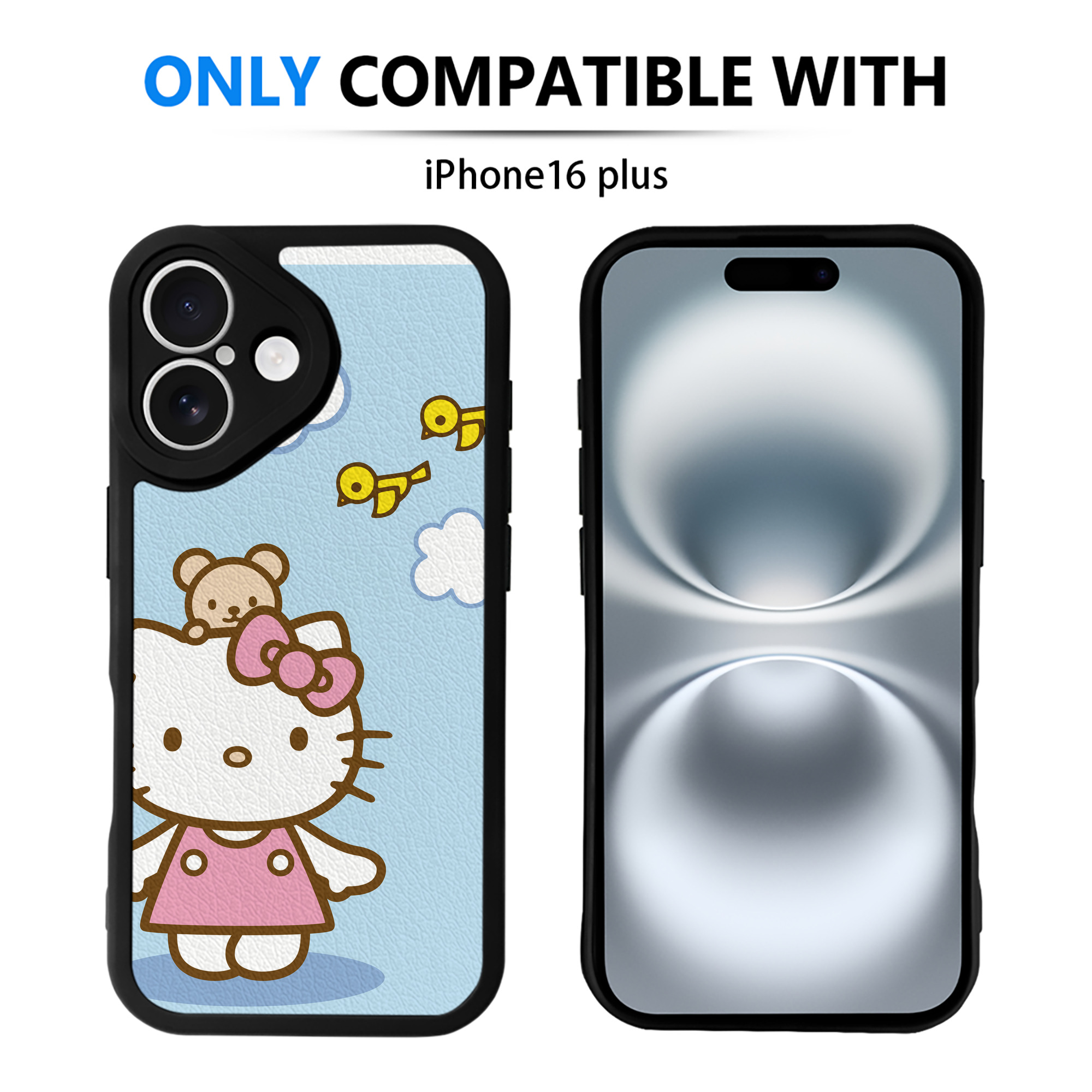 （画像用） Hello Kitty ハローキティ 【iPhone 16シリーズ対応】シリコンスマホケース（レザー調） 材質：シリコン